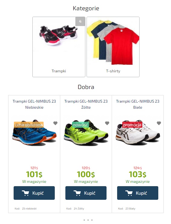 Kategorie Sklepu