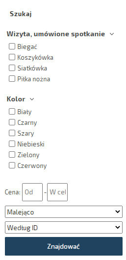 Cechy produktu, filtr wyszukiwania i porównanie